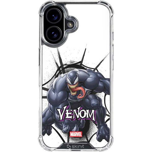 Marvel Venom Reaching Forward iPhone 16 Clear Case